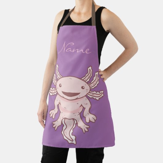 Cute Pink Axolotl Thunder_Cove Apron Schort (Insitu)