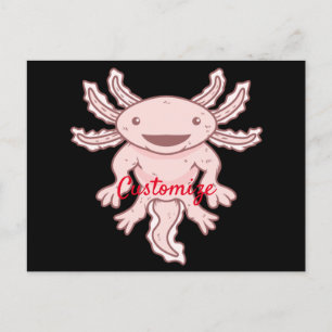 Cute Pink Axolotl Thunder_Cove Briefkaart