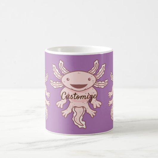 Cute Pink Axolotl Thunder_Cove Koffiemok (Center)