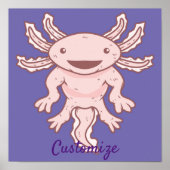 Cute Pink Axolotl Thunder_Cove Poster (Voorkant)
