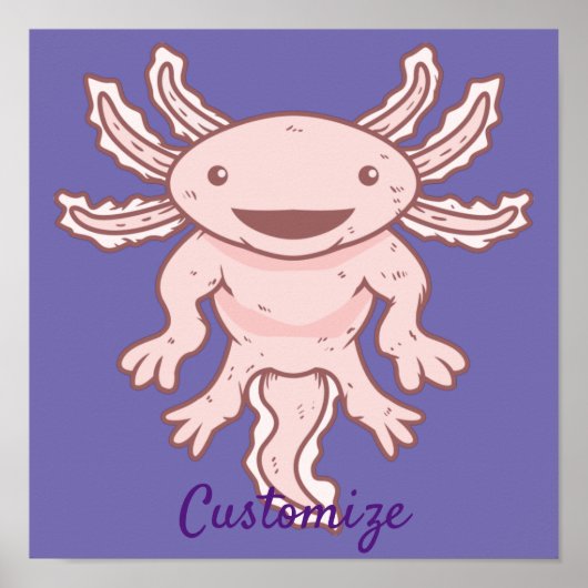 Cute Pink Axolotl Thunder_Cove Poster (Voorkant)
