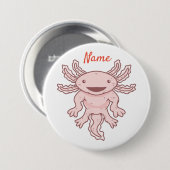 Cute Pink Axolotl Thunder_Cove Ronde Button 7,6 Cm (Voorkant /achterkant)