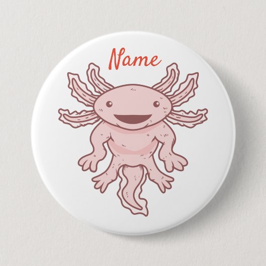 Cute Pink Axolotl Thunder_Cove Ronde Button 7,6 Cm (Voorkant)