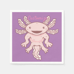 Cute Pink Axolotl Thunder_Cove Servet