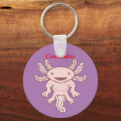Cute Pink Axolotl Thunder_Cove Sleutelhanger (Voorkant)
