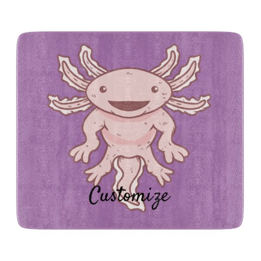Cute Pink Axolotl Thunder_Cove Snijplank (Voorkant)
