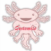 Cute Pink Axolotl Thunder_Cove Sticker (Voorkant)