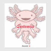Cute Pink Axolotl Thunder_Cove Sticker (Vel)