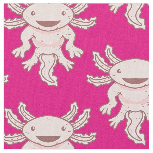 Cute Pink Axolotl Thunder_Cove Stof (Close Up)