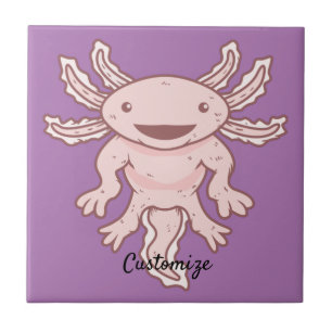 Cute Pink Axolotl Thunder_Cove  Tegeltje