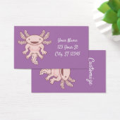 Cute Pink Axolotl Thunder_Cove Visitekaartje (Bureau)