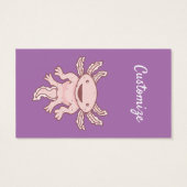 Cute Pink Axolotl Thunder_Cove Visitekaartje (Achterkant)