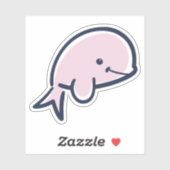 Cute Pink Baby Beluga Whale Cartoon Scrapbook Sticker (Vel)