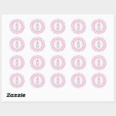 Cute Pink Baby Bottle Seals Ronde Sticker (Vel)