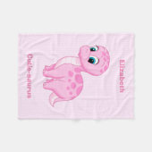 Cute Pink Baby Brontosaurus Dinosaur Fleece Deken (Voorkant (Horizontaal))