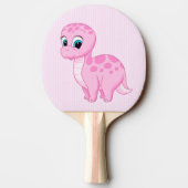 Cute Pink Baby Brontosaurus Dinosaur Tafeltennisbatje (Achterkant)
