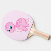 Cute Pink Baby Brontosaurus Dinosaur Tafeltennisbatje (Zijkant)