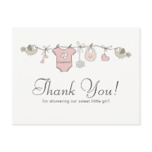 Cute Pink Baby Clothesline | Baby shower Hartelijk