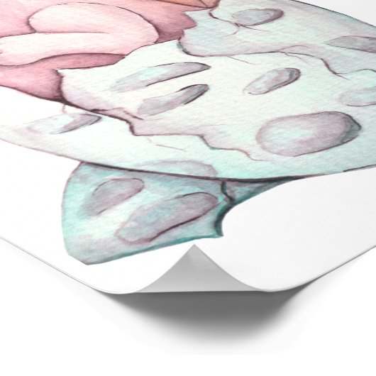 Cute Pink Baby Dragon Hatching Art  Poster (Hoek)