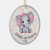 Cute Pink Baby Elephant 1 kerst Keramisch Ornament (Rechts)