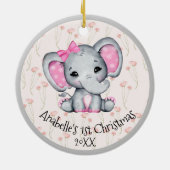 Cute Pink Baby Elephant 1 kerst Keramisch Ornament (Achterkant)