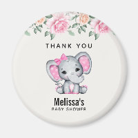 Cute Pink Baby Elephant and Rozen Border Hartelijk