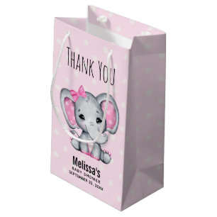 Cute Pink Baby Elephant met Polka Dot Baby shower Klein Cadeauzakje
