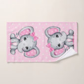 Cute Pink Baby Elephant met Polka Dot Ears Bad Handdoek (Handdoek)