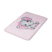 Cute Pink Baby Elephant met Polka Dot Ears Badmat (Gekanteld)