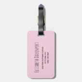 Cute Pink Baby Elephant met Polka Dot Ears Bagagelabel (Achterkant verticaal)