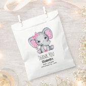 Cute Pink Baby Elephant met Polka Dot Ears Bedankzakje (Geknipt)