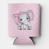 Cute Pink Baby Elephant met Polka Dot Ears Blikjeskoeler (Voorkant)