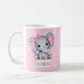 Cute Pink Baby Elephant met Polka Dot Ears Koffiemok (Links)