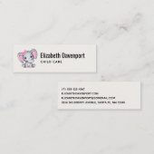 Cute Pink Baby Elephant met Polka Dot Ears Mini Visitekaartje (Voorkant / Achterkant)