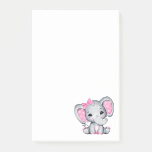 Cute Pink Baby Elephant met Polka Dot Ears Post-it® Notes