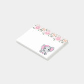 Cute Pink Baby Elephant met Polka Dot Ears Post-it® Notes (Schuin)
