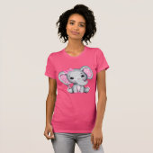 Cute Pink Baby Elephant met Polka Dot Ears T-shirt (Voorkant volledig)