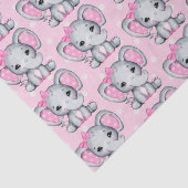 Cute Pink Baby Elephant met Polka Dot Ears Tissuepapier (Detail)