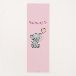 Cute Pink Baby Elephant Namaste Yoga Mat