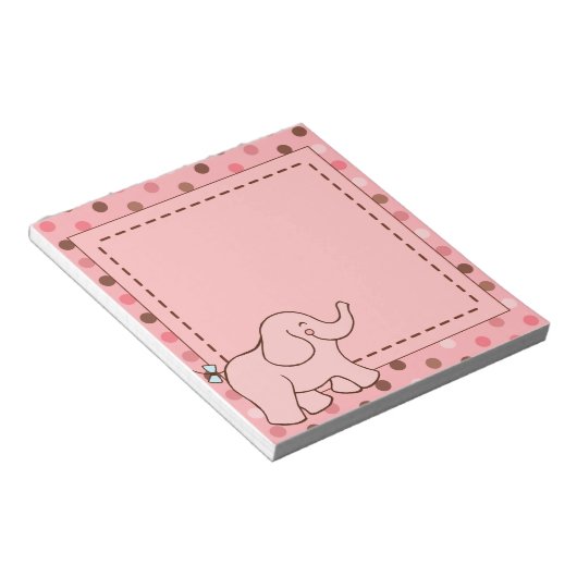 Cute Pink Baby Elephant Notitieblok Gift (Schuin)