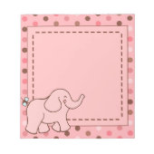 Cute Pink Baby Elephant Notitieblok Gift (Voorkant)