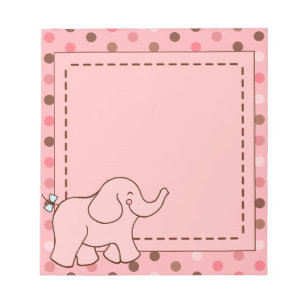 Cute Pink Baby Elephant Notitieblok Gift