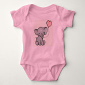 Cute Pink Baby Elephant Romper (Voorkant)