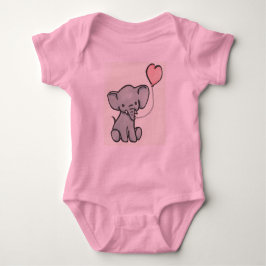 Cute Pink Baby Elephant Romper