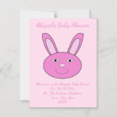 Cute Pink Baby Girl Bunny Face Spring Easter Magnetische Uitnodiging (Voorkant)
