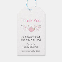 Cute Pink Baby Girl Clothesline Dank je Cadeaulabel