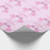 Cute Pink Baby Girl Dinosaur Cadeaupapier (Hoek)