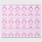 Cute Pink Baby Girl Dinosaur Cadeaupapier (Vlak)