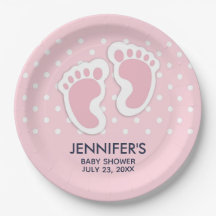Cute Pink baby Girl Footprint Baby shower