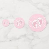 Cute Pink Baby Girl Footprint Confetti (Achterkanten)